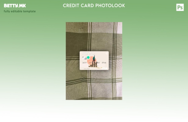 Модерен стил USA Synchrony Financial Bank за виза картичка photolook преден шабл